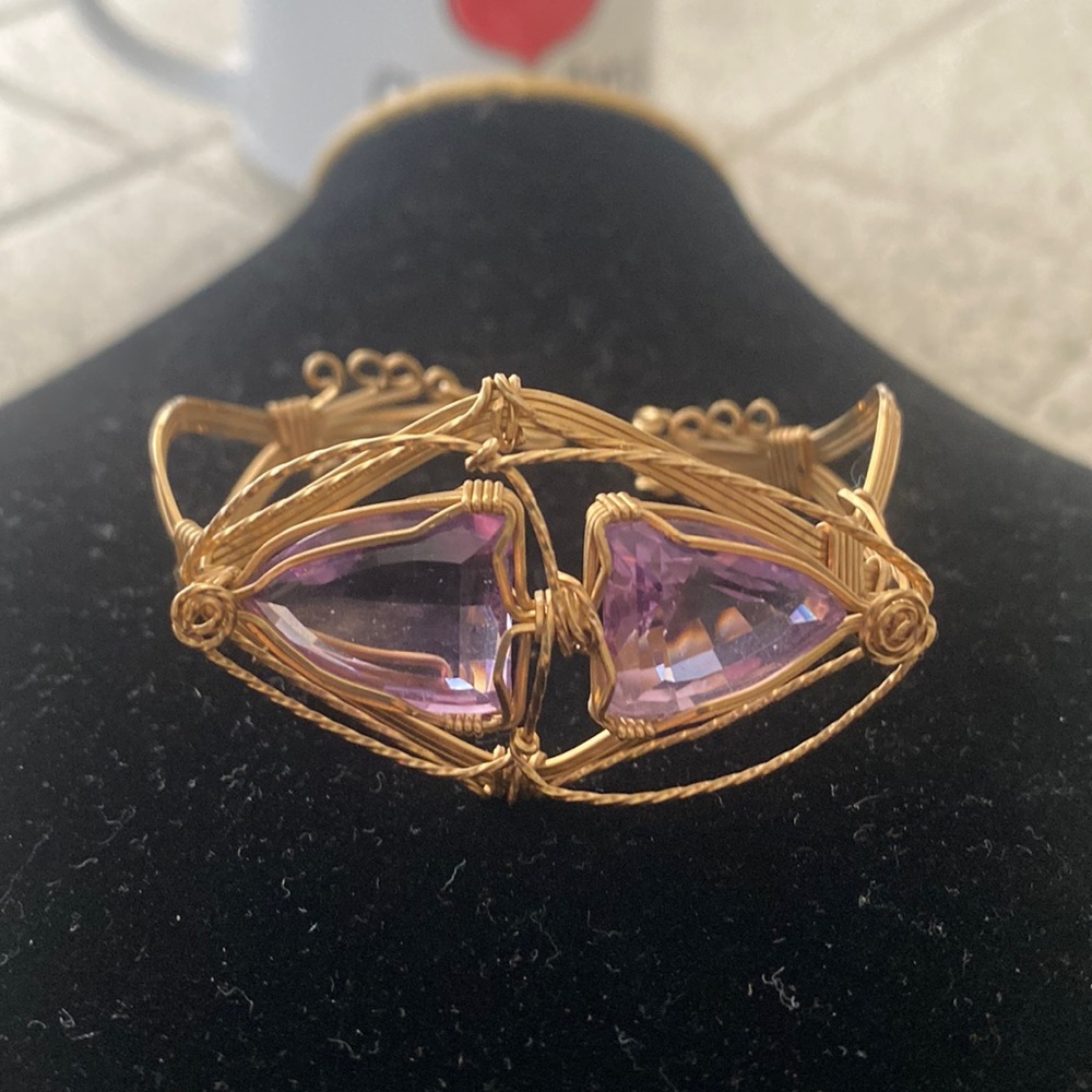 Wired wrapped Amethyst bracelet